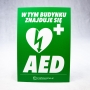 Tablica AED w budynku